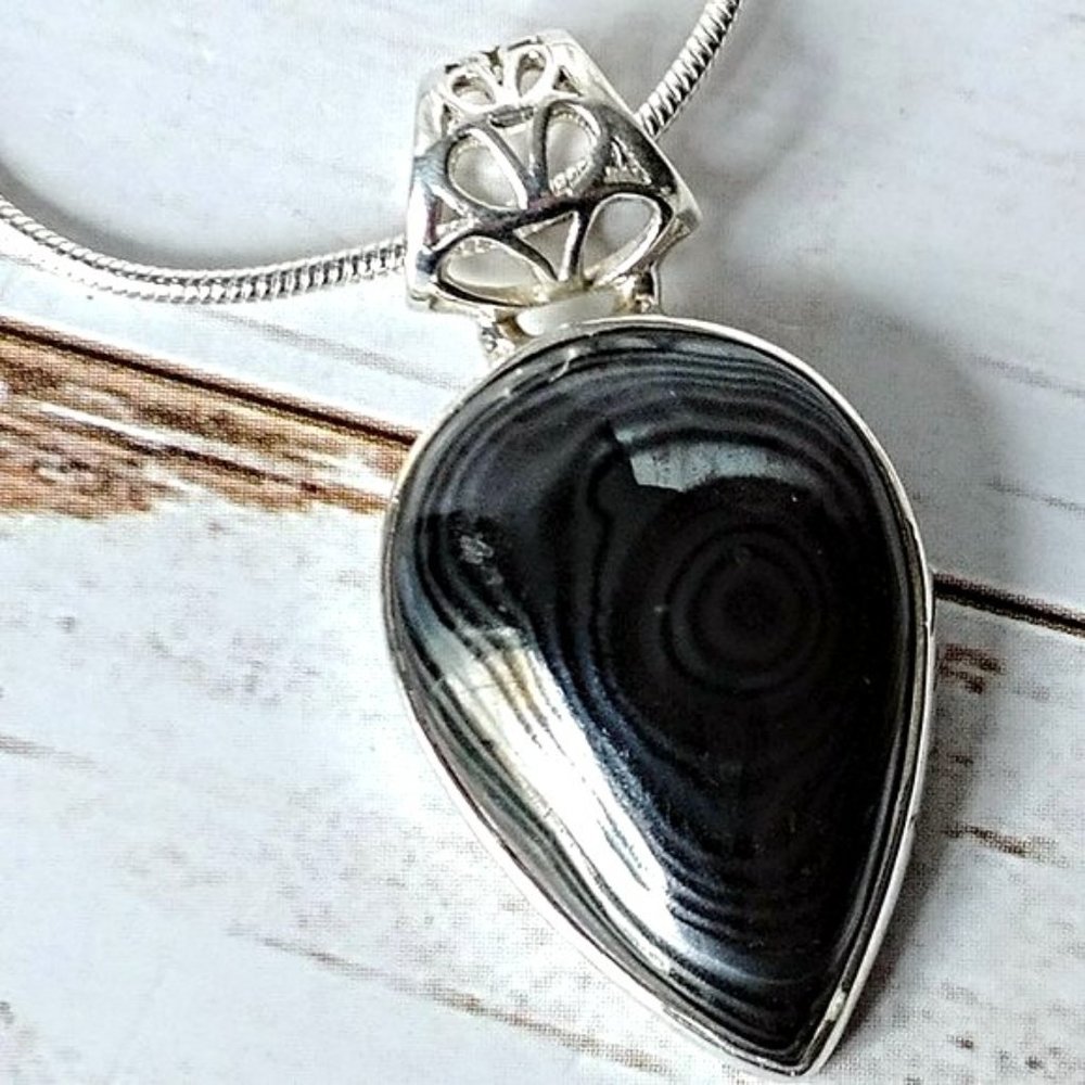 Crown Of Silver Psilomelan  Pendent